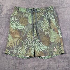 GERRY Men's Green Palm Tree Stretch Swim Trunk's Size M